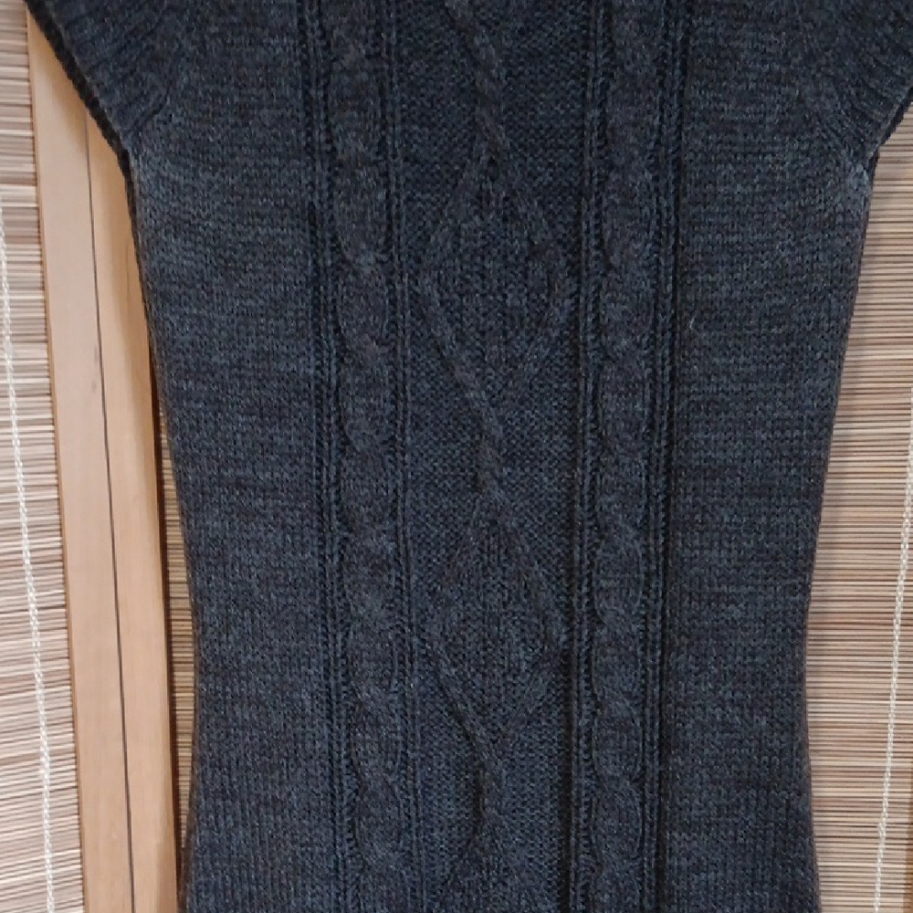 Chic Black Cable Knit Mini Dress - Picture 3 of 8